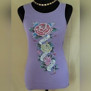 Purple Graphic Tank Top